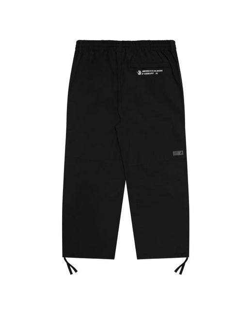 Aape By A Bathing Ape Black Moonface-Patch Drawstring Trousers for men
