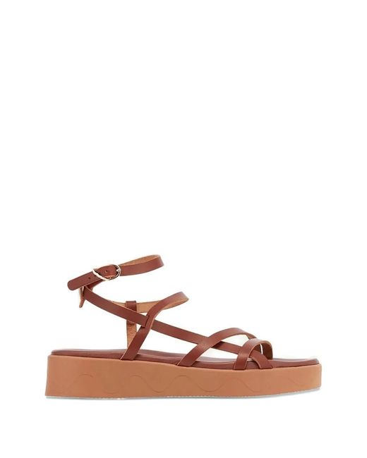 Ancient Greek Sandals Brown Stiliani Platform Sandals