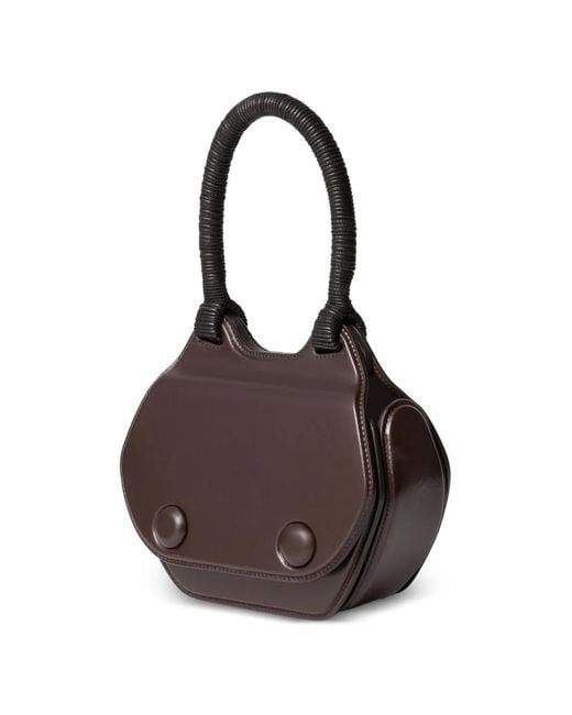 Lemaire Brown Braided-Handle Tote Bag