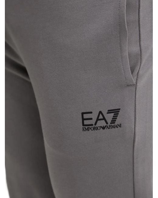 EA7 Gray Logo-Print Track Pants for men