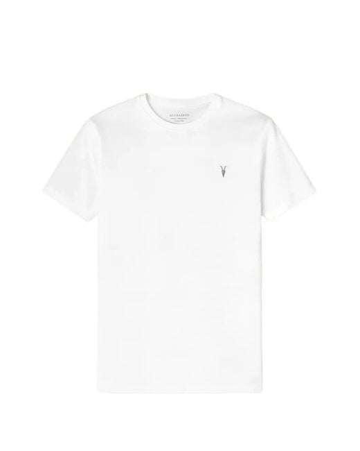 AllSaints White Ramskull-Embroidered T-Shirt for men
