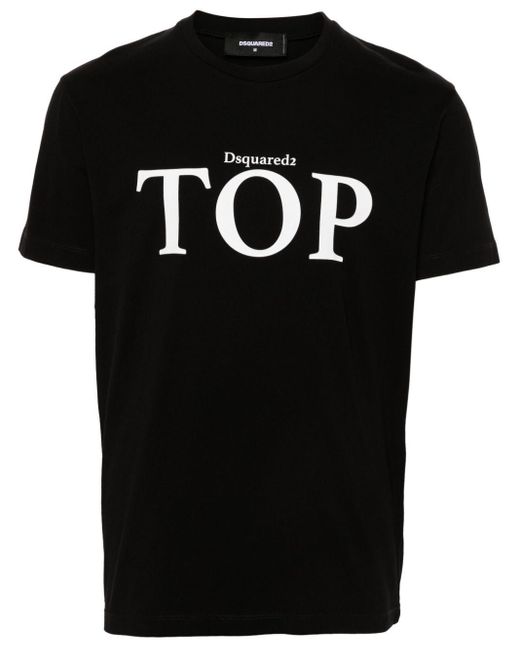 T-shirt en coton à slogan imprimé DSquared² pour homme en coloris Black