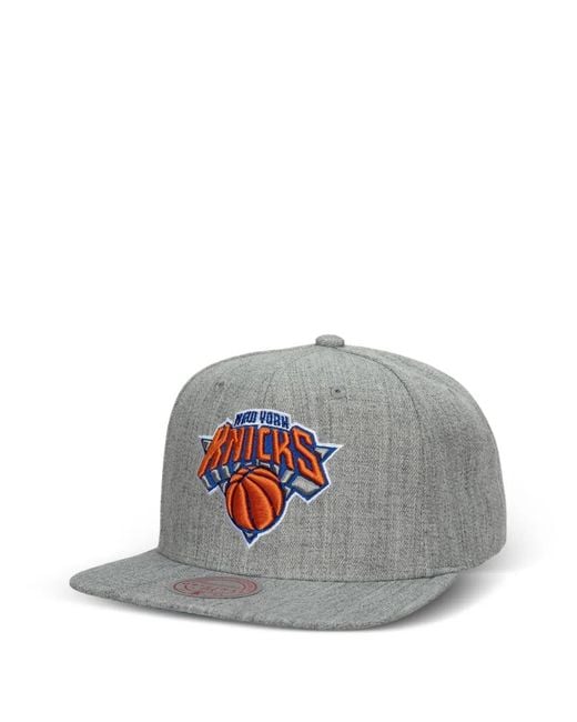 Mitchell & Ness Gray Nba New York Knicks Team Heather Snapback Cap for men