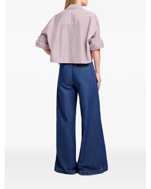 Twp Blue Dillon Wide Leg Trousers
