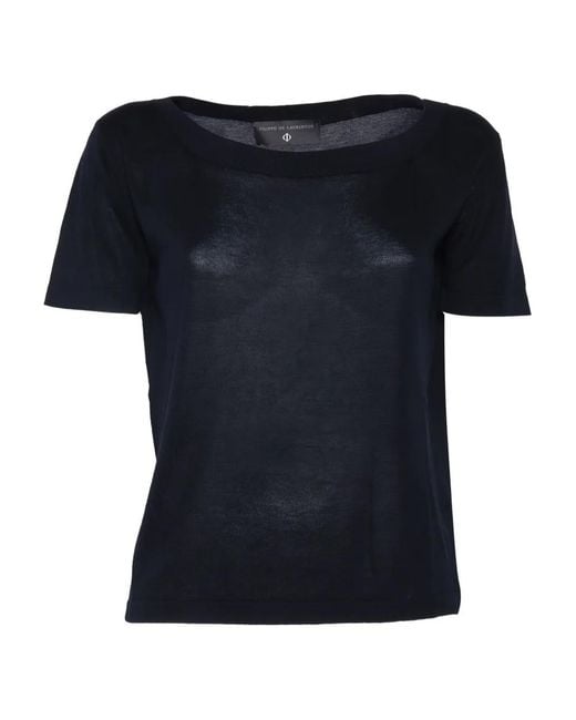 FILIPPO DE LAURENTIIS Black Round-Neck T-Shirt