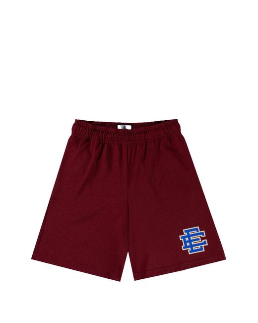 Eric Emanuel Red Logo-Print Mesh Shorts for men