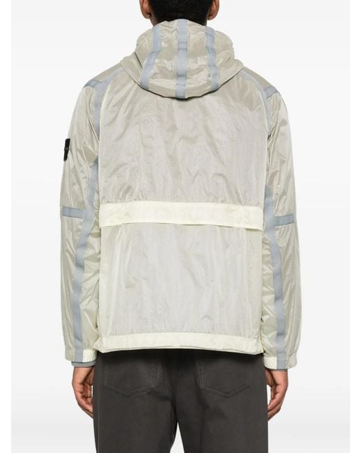 Stone Island Natural Hooded Panelled Jacket for men