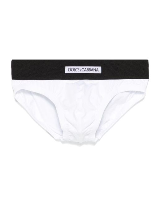 Dolce & Gabbana Black Logo-Waistband Briefs for men