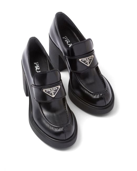 Prada Black Triangle-logo Loafers