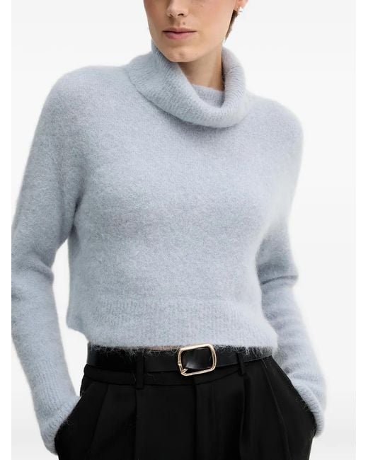 Sandro Ferrone Blue Turtleneck Sweater