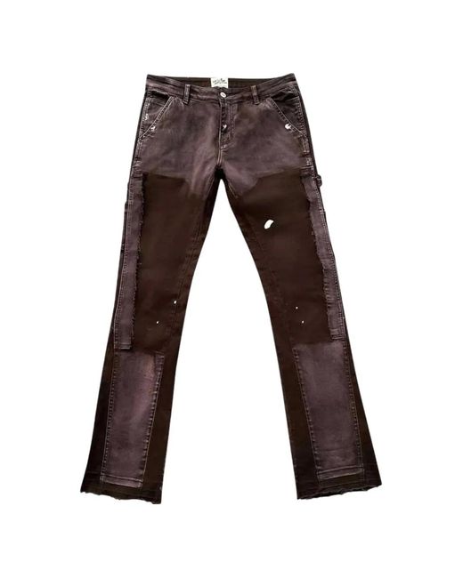 Triple Sevens Gray Frayed-Hem Jeans for men