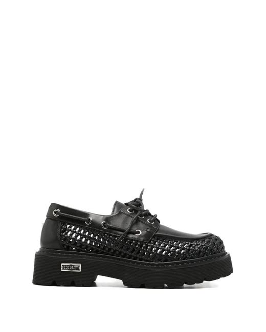 Cult Black Lace Up Leather Sneakers