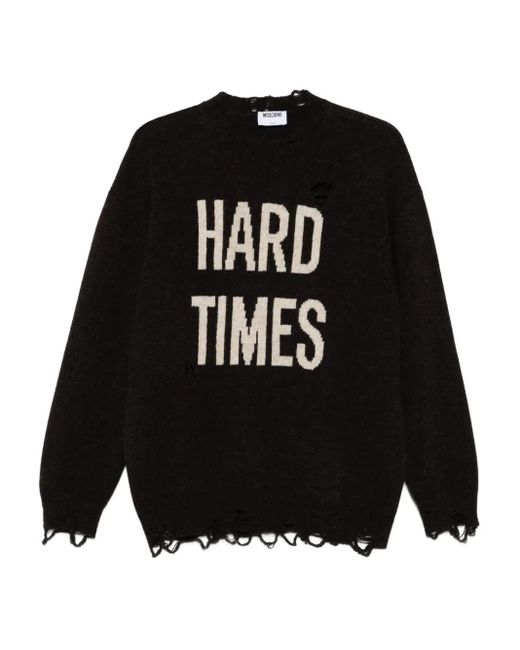 Maglione Con Effetto Vissuto di Moschino in Black