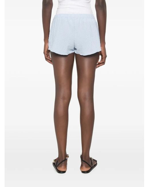 Hunza G Blue Elasticated-Waistband Shorts