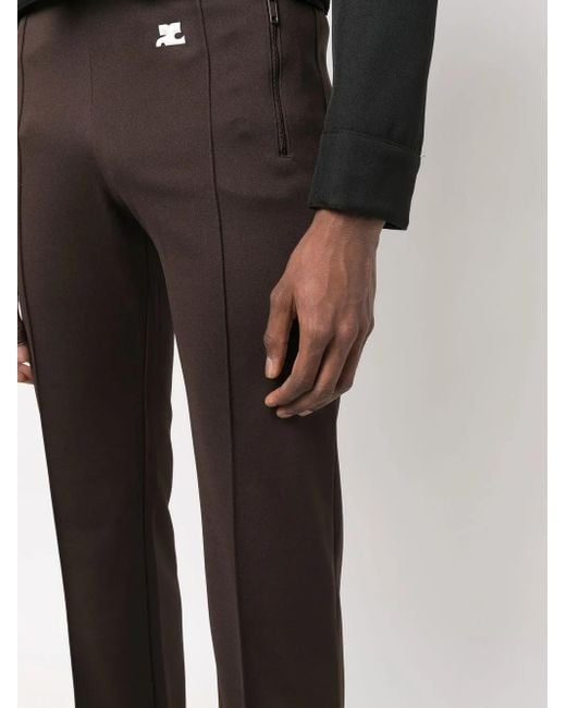 Courreges Black Logo-Appliqué Trousers for men