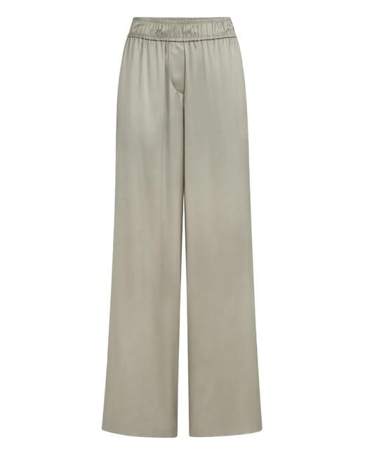 Brunello Cucinelli Gray Silk Trousers