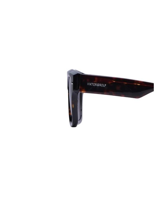 Viktor & Rolf Black Rectangular-Frame Sunglasses