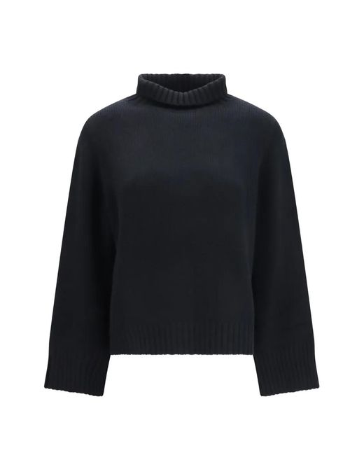 Allude Black Long-Sleeves Sweater