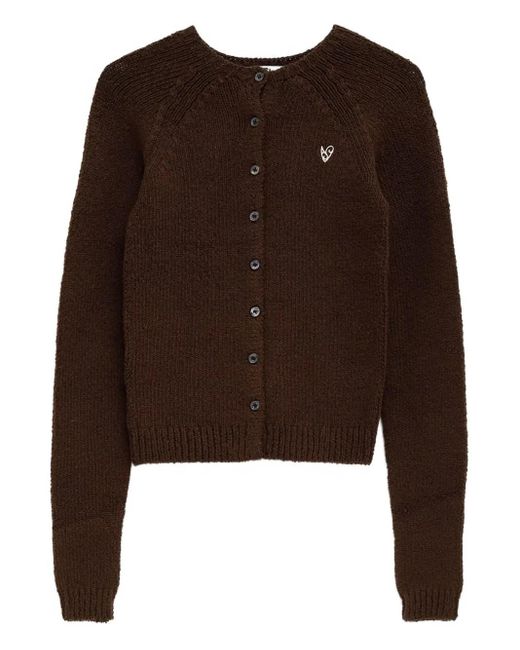 Acne Vest Met Geborduurd Hart En Knopen in het Brown