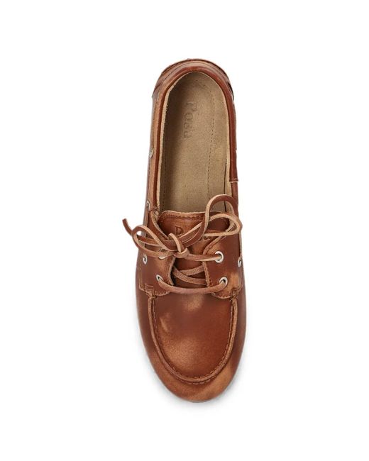 POSA Brown Brushed Leather Boat Shoes