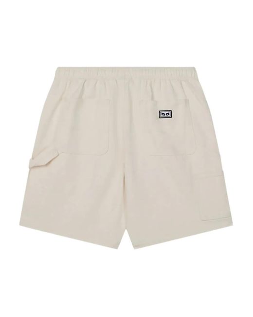 Obey Natural Utility-Pocket Denim Shorts for men