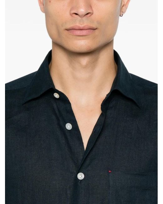 Kiton Blue Chest-Pocket Shirt for men
