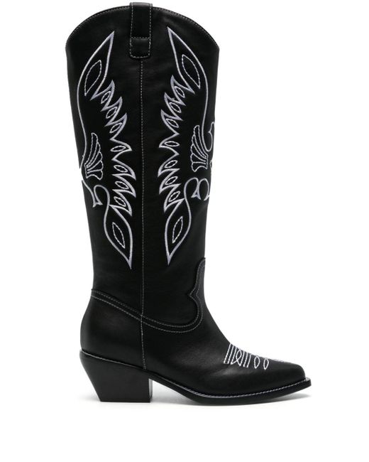 Le Silla Black Christine 60mm Leather Boots