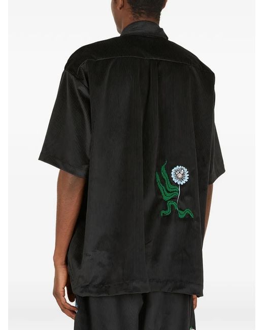 Garbage TV Black Appliqué Pocket Shirt for men