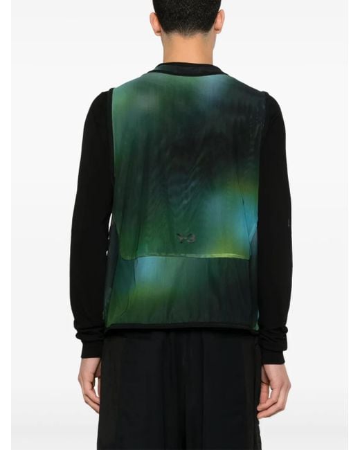 Chaleco De Malla Estampado Y-3 de hombre de color Green