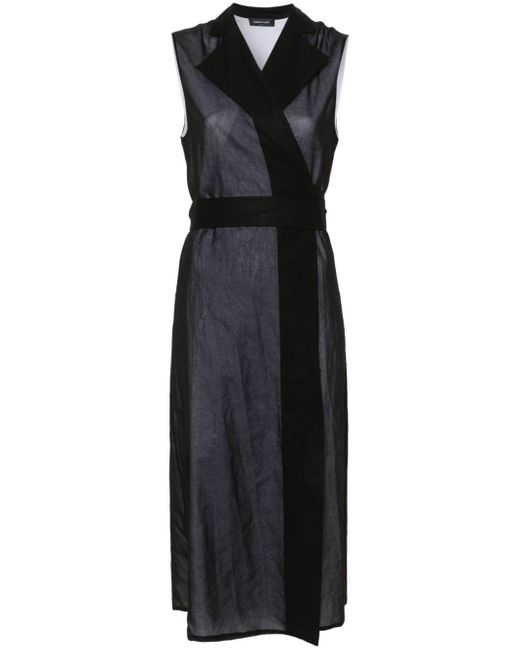 Fabiana Filippi Black Cotton Maxi Wrap Dress