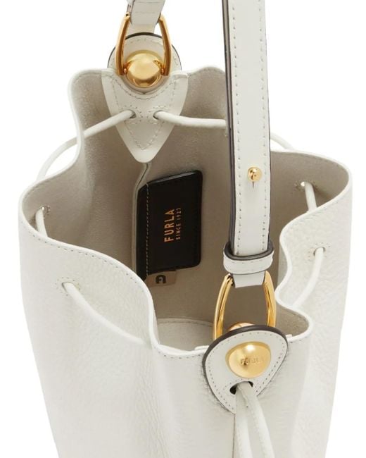 Furla White Mini Sfera Bucket Bag