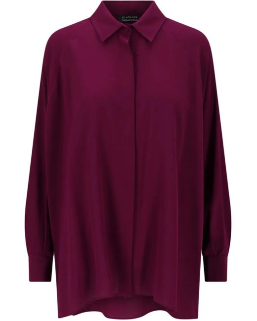 Gianluca Capannolo Zijden Blouse in het Purple