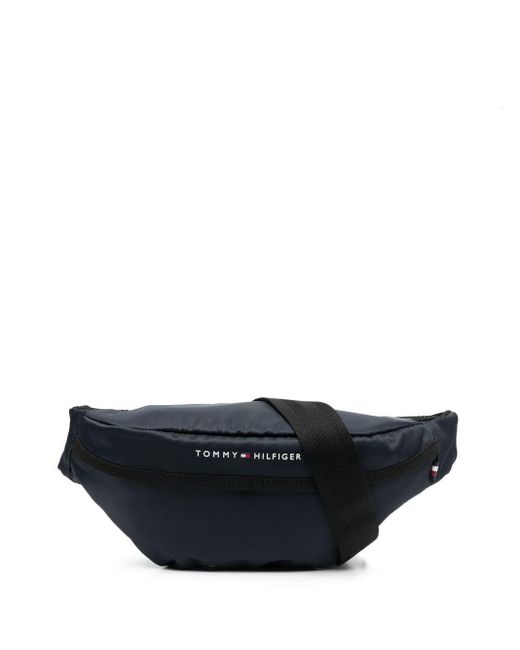 Tommy Hilfiger Black Embroidered-logo Belt Bag for men