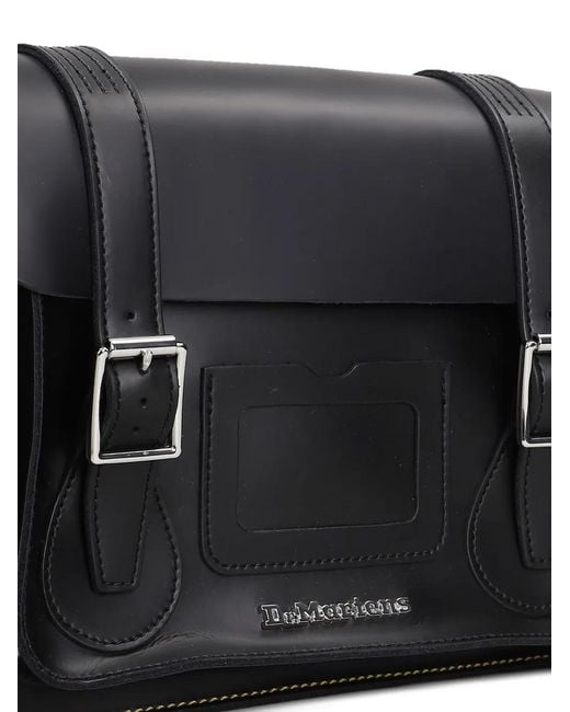 Dr. Martens Black Buckle-Fastening Contrast-Stitch Shoulder Bag