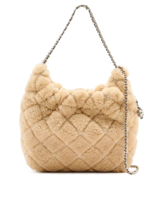 Tory Burch Natural Quilted Chain-Strap Shoulder Bag