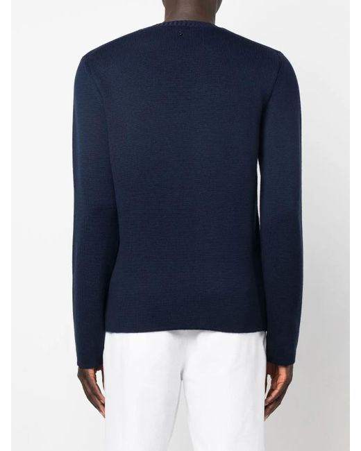 Etro Blue Crew-Neck Pullover Jumper for men