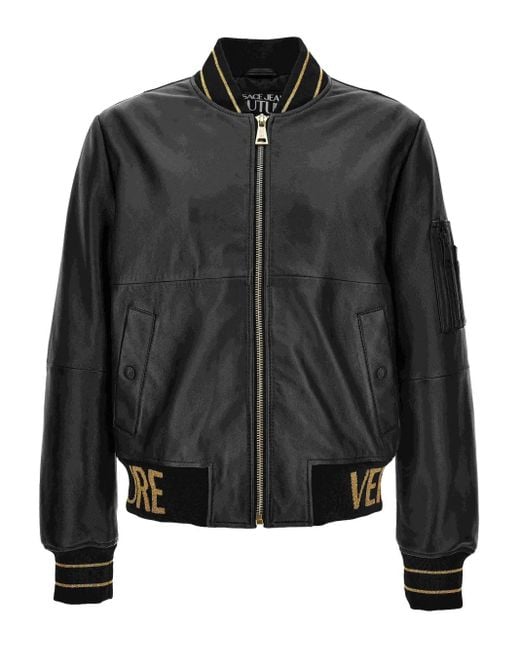 Versace Jeans Couture Bomberjacke Mit Gerippten Details in Black für Herren