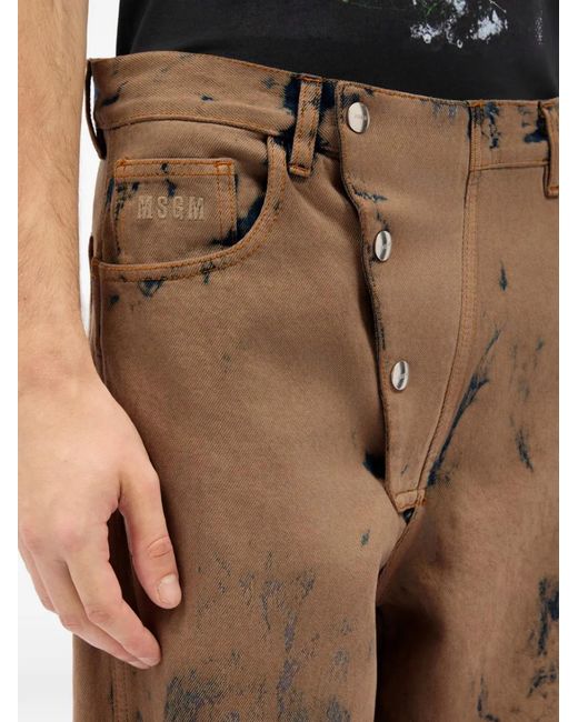 MSGM Natural Printed Jeans for men