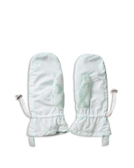 Dolce & Gabbana Blue Abstract-Pattern Drawstring Mittens