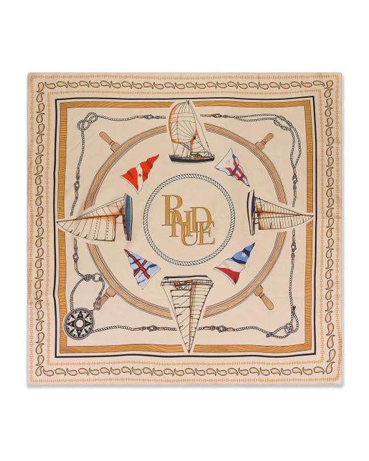 Rhude Natural Printed Scarf for men