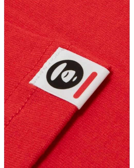 Aape By A Bathing Ape Red Logo-Patch T-Shirt for men