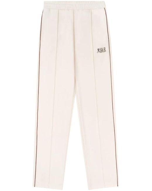 Sporty & Rich Natural Action Logo-Print Track Pants