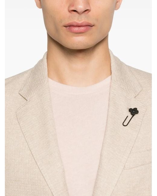 Lardini Natural Brooch-Detail Blazer for men
