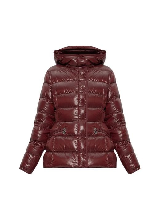 Moncler Red Barante Hooded Quilted Jacket