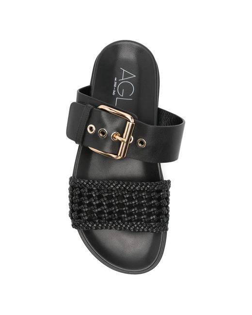 Agl Attilio Giusti Leombruni Black Cristina Crochet Buckle-Fastening Sandals