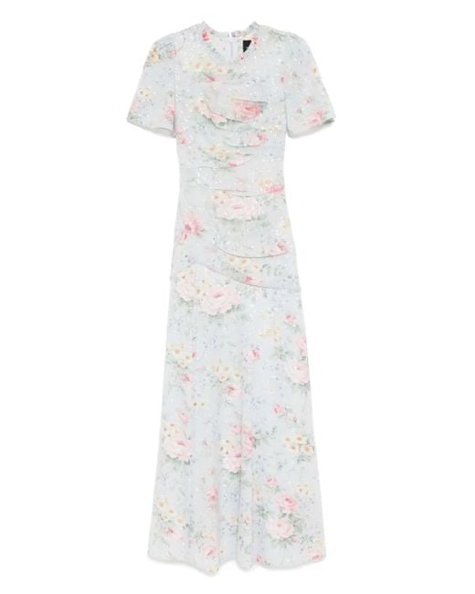 Abito Con Stampa A Fiori di Needle & Thread in White