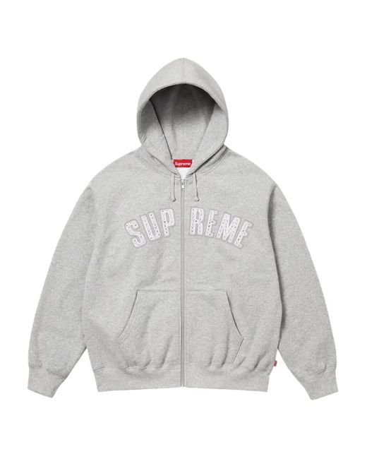Supreme Gray X B.B Simon Zip-Up Hoodie for men