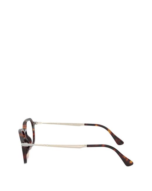 Persol White Geometric Frames Glasses