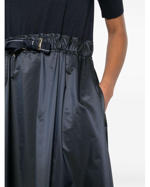 Herno Glam Midi-jurk Met Vlakken in het Blue