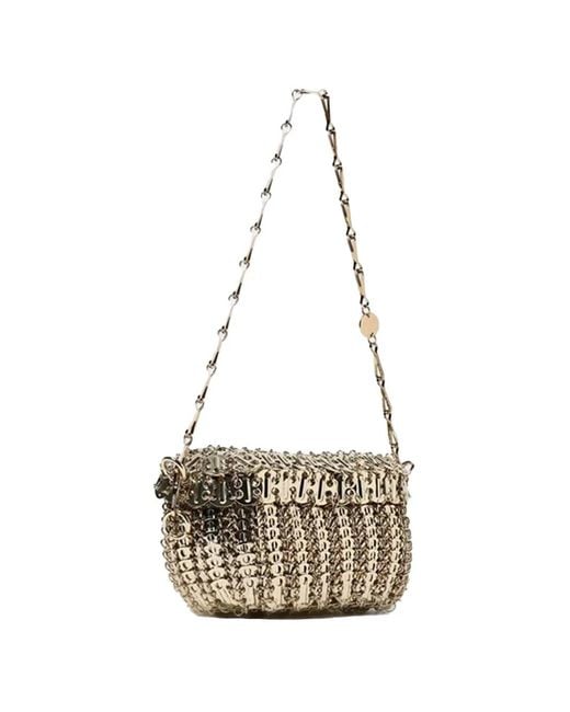 Rabanne White Logo-Engraved Chainmail Mini Bag